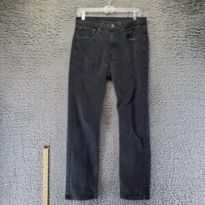 Levis Jeans Mens Size 32x32 Black 505 Regular Stretch Denim 5 Pocket Button Fly
